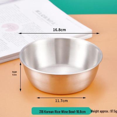 Korean Style 316 Stainless Steel Rice Wine Bowl