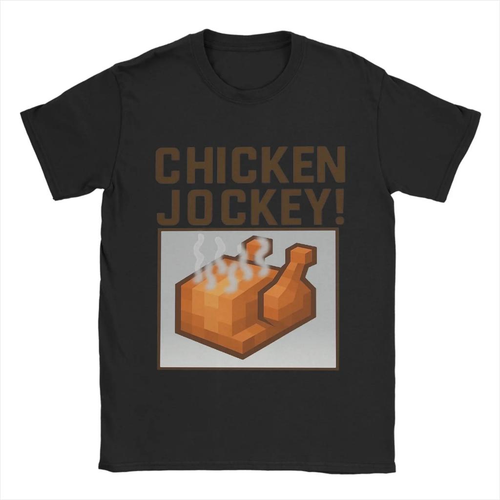 Chicken Jockey   Men's T Shirt  Novelty Tees Short Sleeve Round Neck T-Shirt Pure Cotton Unique Tops