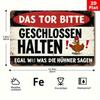 Vintage German Chicken Coop Metal Sign Farmhouse Wall Decor Rustic Iron Finish Aged Barn Door