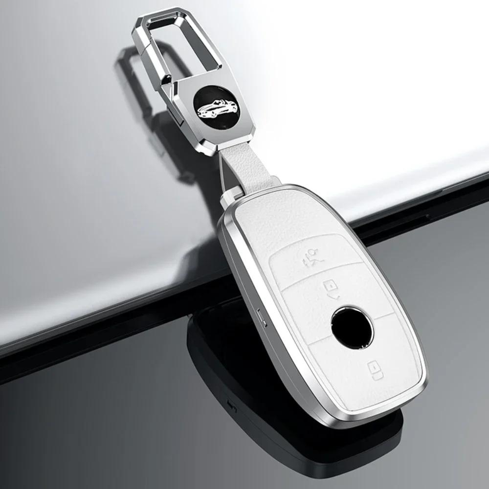 

Aluminum Alloy Leather Car Remote Key Cover Case for Mercedes Benz A C E S G GLS CLA Class W213 W177 W205 W222 X167 W177 AMG