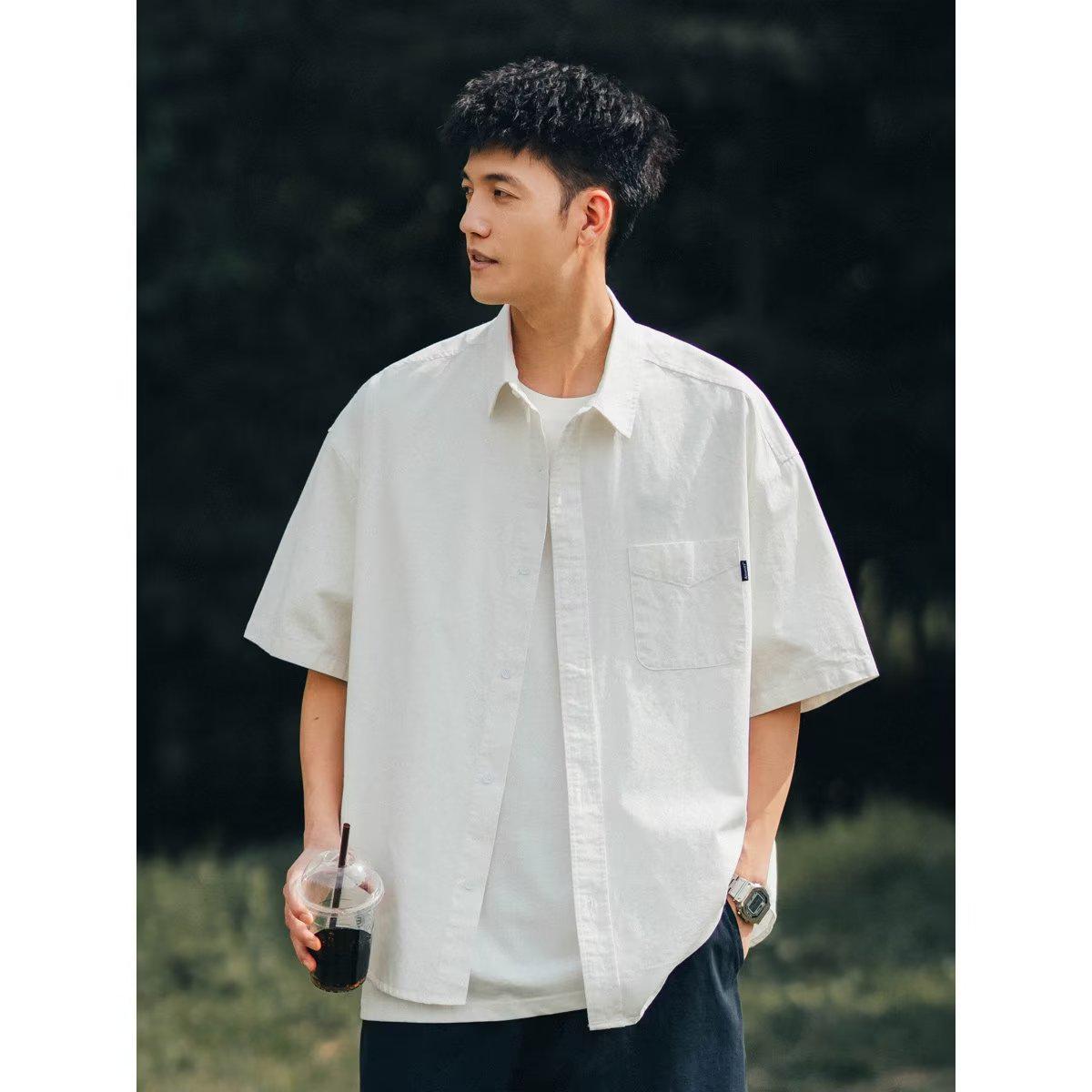 

Men s Trendy Short Sleeve White Layered Shirt – Casual Summer Workwear L