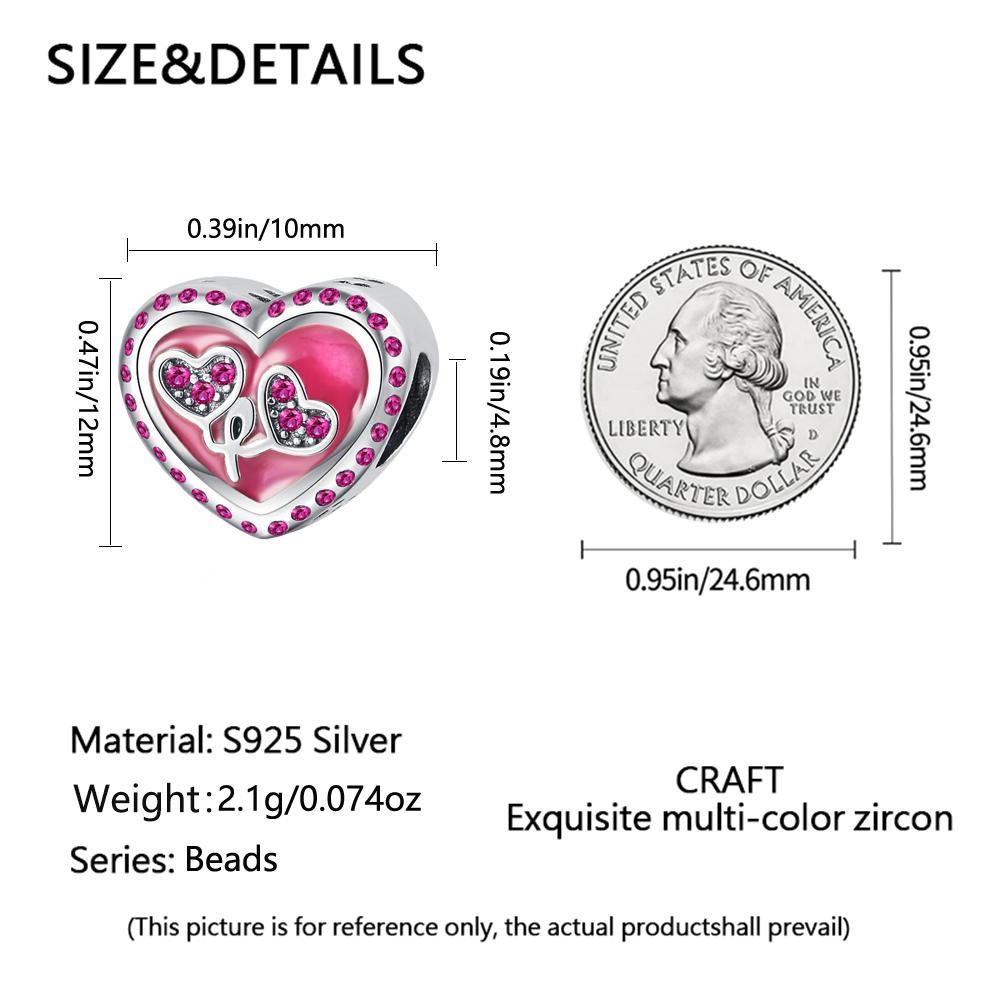 Newcopper Valentine'S Day Couple Dangle Pendant Beads Fit Original Charm Bracelet Women Diy Jewelry