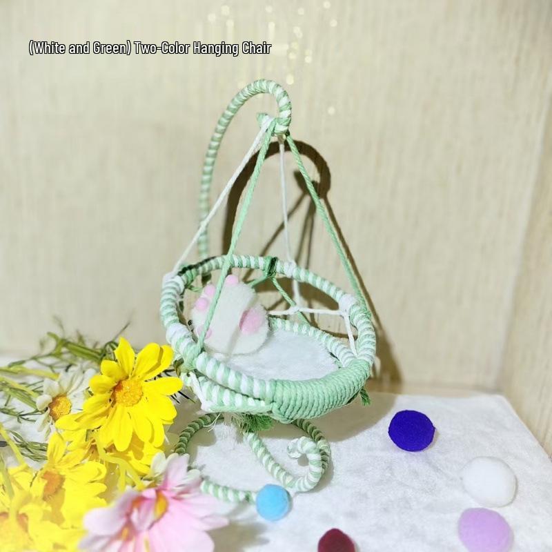 Hand-Woven Cotton Doll Hanging Chair Basket Swing Hammock – Free Home Shipping