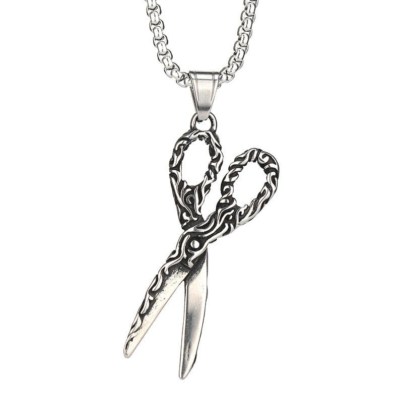 Stylish Titanium Steel Scissor Necklace Ideal For Retro Enthusiasts Fashion
