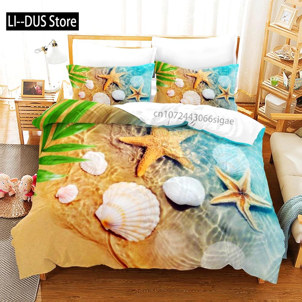 The Underwater World Bedding Set Single Twin Full Queen King Size Fish Bed Set Aldult Kid Bedroom Duvetcover Sets 3D Print 014