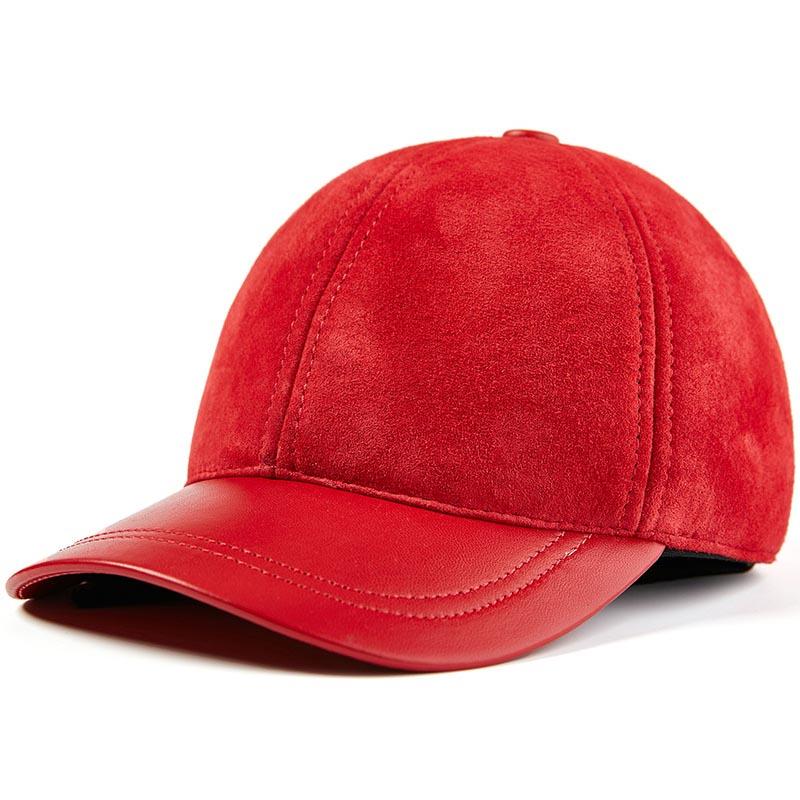 Autumn Winter Men and Women's Leather Baseball Cap Waterproof Windproof Hat Outdoor Sports