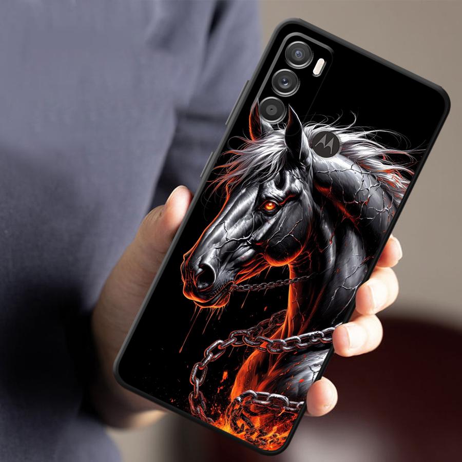Case for Motorola Moto G51 G73 G52 G50 G71 G32 Edge 20 Pro 30 Lite G53 G30 G60s G22 Edge40 Phone Cover Art Horse