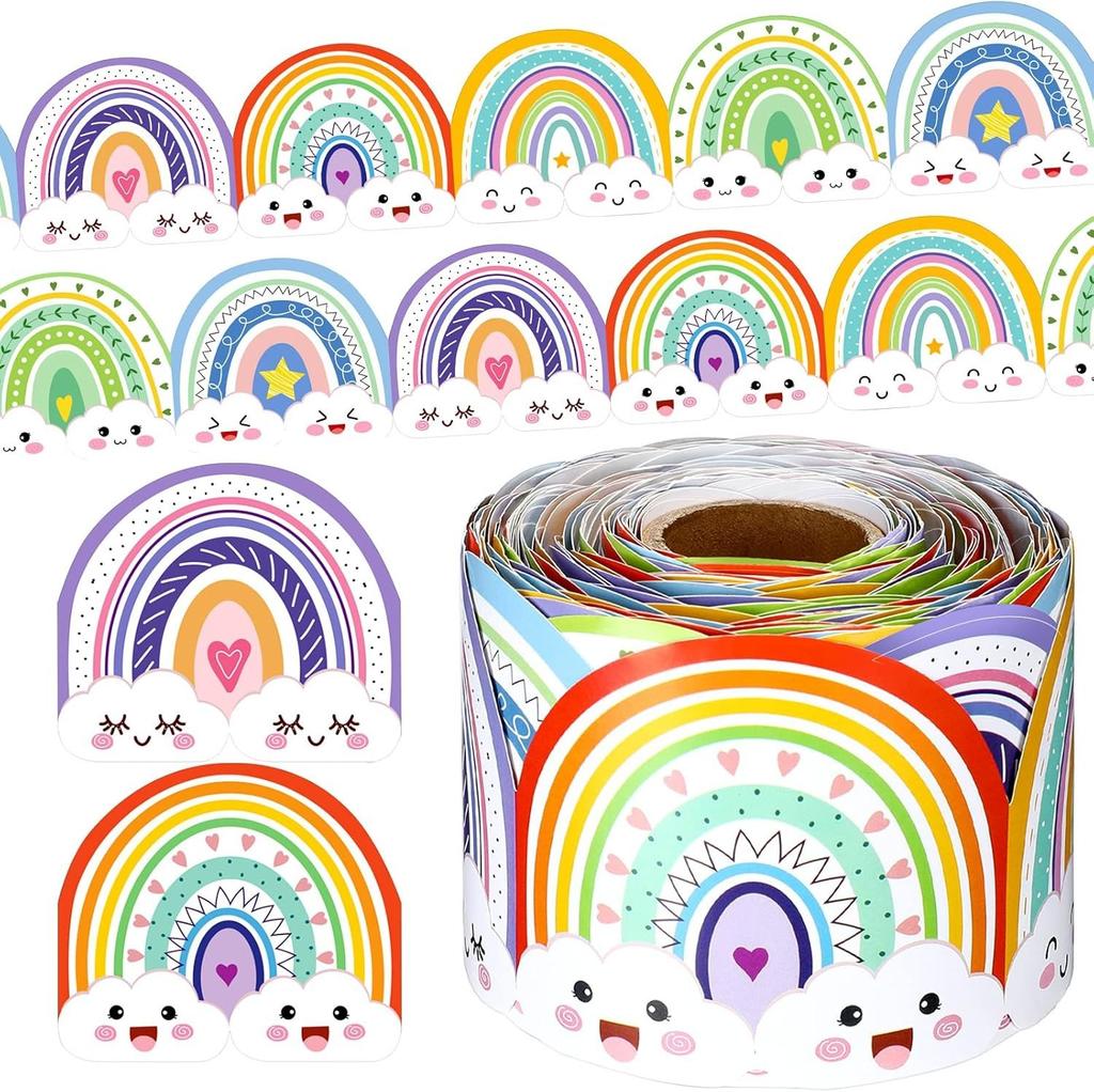Self-Adhesive Bulletin Board Border with Expressive Eyes, Nose, Mouth Classroom Bulletin Board Decorations, Party Decorations