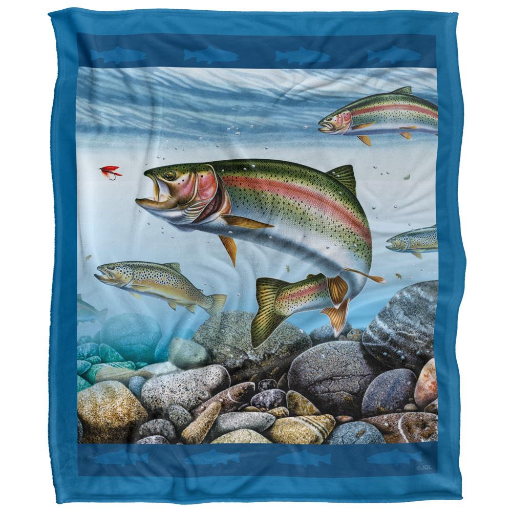 JQ Licensing Silky Scene Fishing Supersoft Blanket
