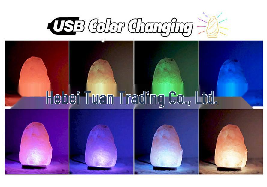 USB Himalayan Crystal Salt Lamp with LED Color-Changing Function for Computer Use