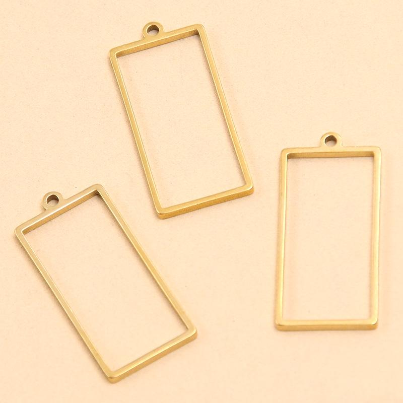 Stainless Steel Geometric Charm Molds: 10 Models & 2 Colors - Pentagram, Rhombus, Circle, Water Drop, Moon Pendants