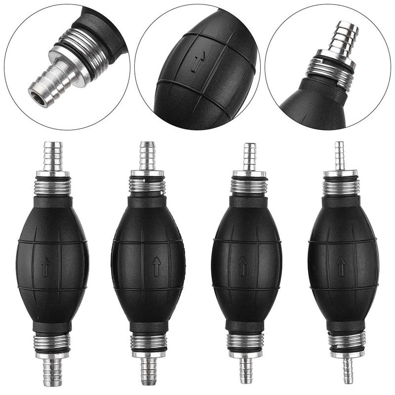 6mm/8mm/10mm/12mm Manual Fuel Pump Rubber Aluminum Hand Primer Oil Petrol Diesel Liquid Transfer Pump Transfer Tools