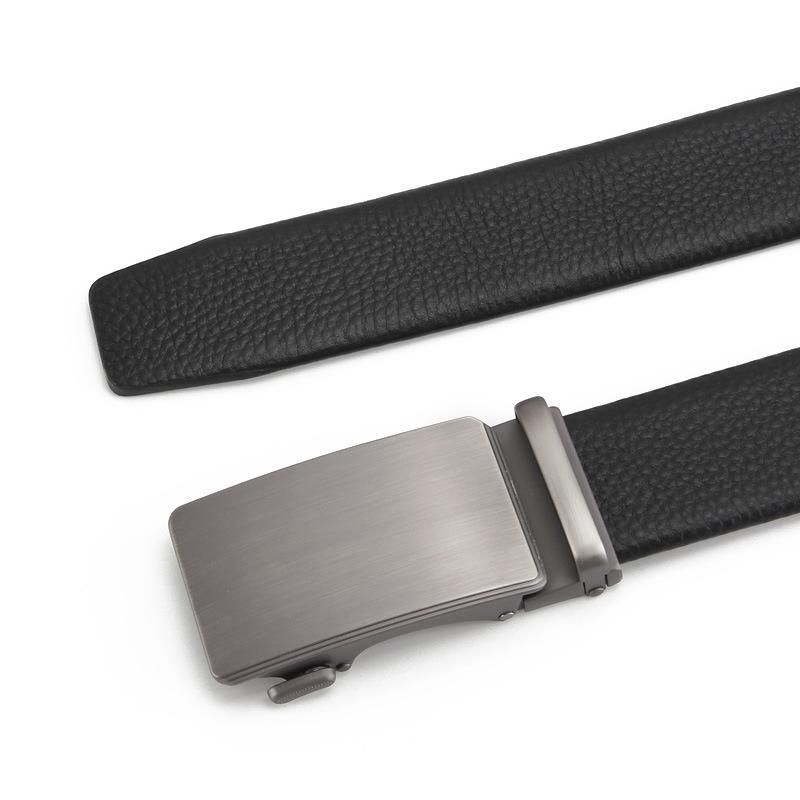 

Новый мужской кожаный ремень с автоматической пряжкой из натуральной воловьей кожи, деловой повседневный ремень 110-130CM