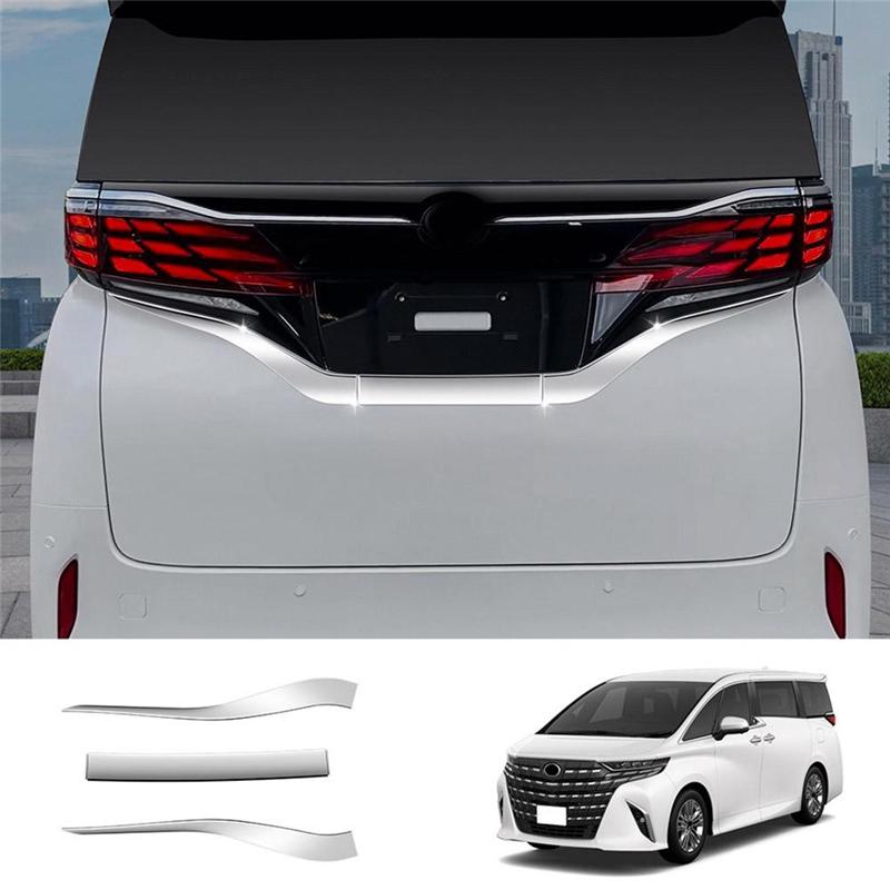 For Toyota Alphard Vellfire 40 Series  2024 Car Rear License Plate Strip Cover Decorative Trim Accessories