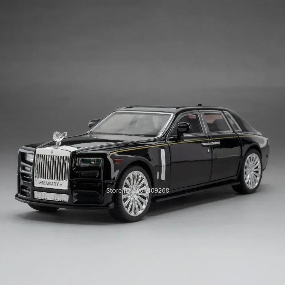 1:24 Rolls Royce Cullinan Phantom Alloy Car Model Toy Simulation SUV Diecast Metal Pull Back Sound Light Collect Hobby Ornaments