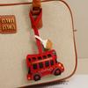 Europe, America, London Bus Leather Bag Pendant Keychain Accessories Handmade Coffee Cup Simple Bag Pendant