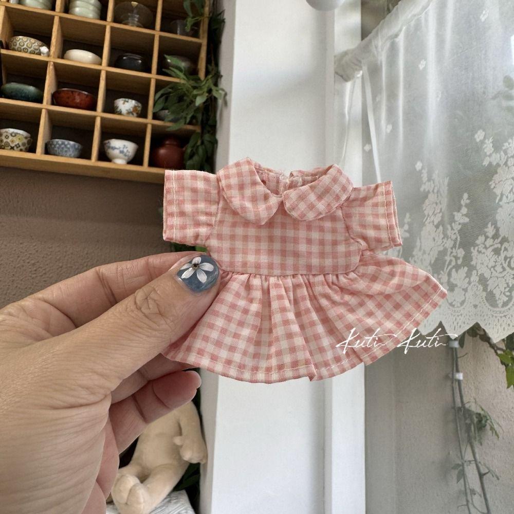 Cotton Doll Dress Up Clothes Plaid Kawaii Mini Doll Skirt Cute Exquisite Doll Skirt  Play House