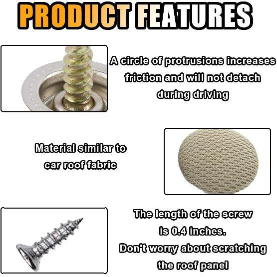 60PCS Car Roof Headliner Repair Rivets Retainer Buttons, Auto Roof Repair Kit Car Roof Snap Rivets, Fixing Repair Buckle For Car Interior Ceiling