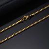 Prjewel 2mm Stainless Steel Box Chain Chokers For Men Boy Gold Plated Metal Ks Short Neck Collar Necklaces Father's Day Gift
