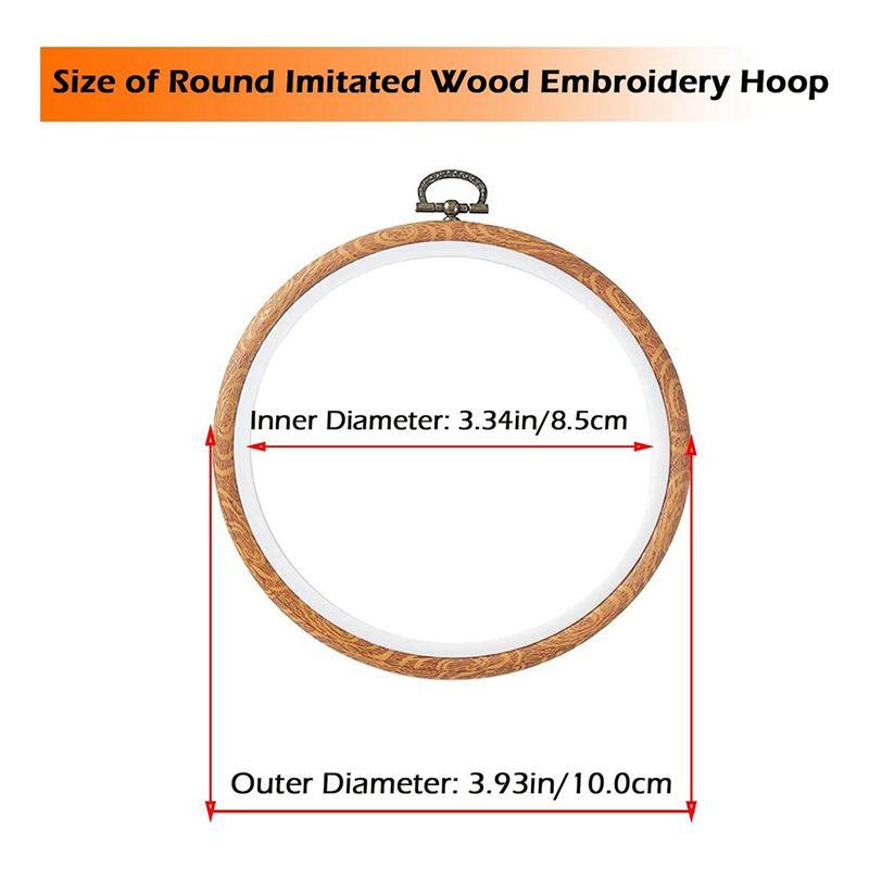 A60z12pcs Embroidery Hoops 3.93 Inch Round Embroidery Frame With Metal Ring Imitated Wood Embroidery Circle Embroidery Hoopmay