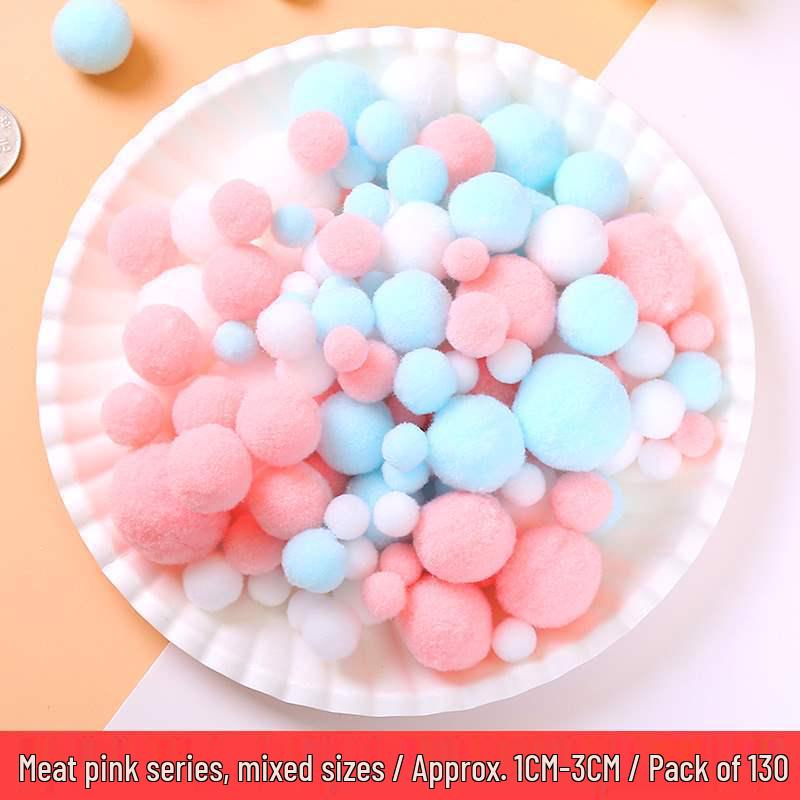Mixed Color Fluffy Pom Poms: High Elasticity Handmade Plush Balls for DIY Decorative Accessories