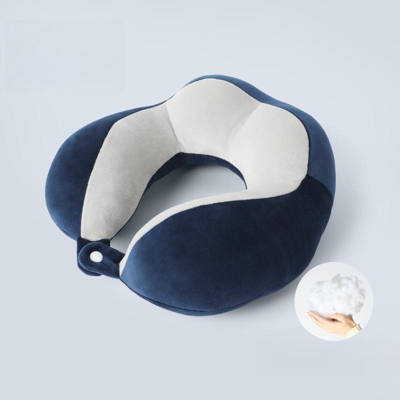 Color Block Hump U Shaped Pillow Soft PP Cotton Cervical Protection Neck Support for Home Office Travel Nap Cozy Comfort Aid