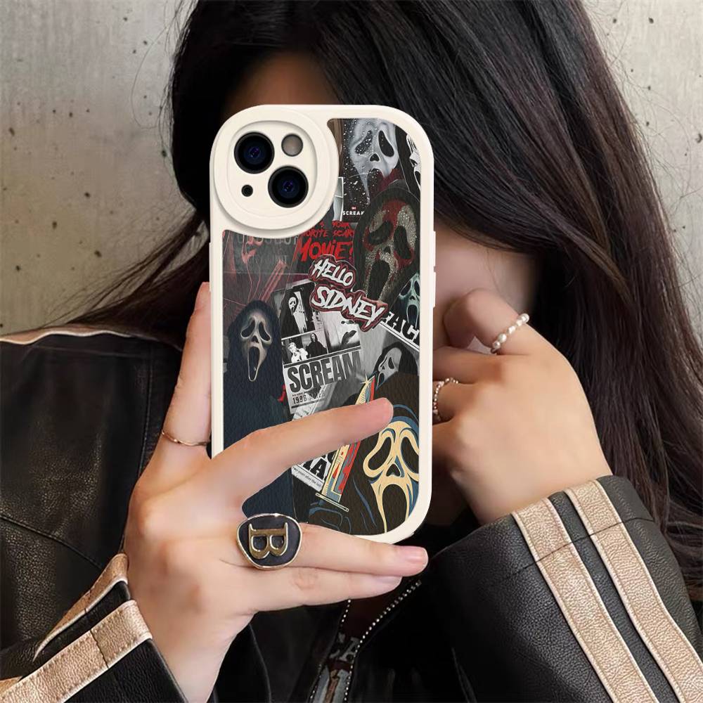 Horor S-scream Dead Phone Case For IPhone 11 12 13 14 15 16 Pro Max Plus Leather Cover