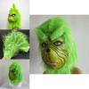 Christmas Grinch Gloves Terrifying Green Monster Costume Accessories