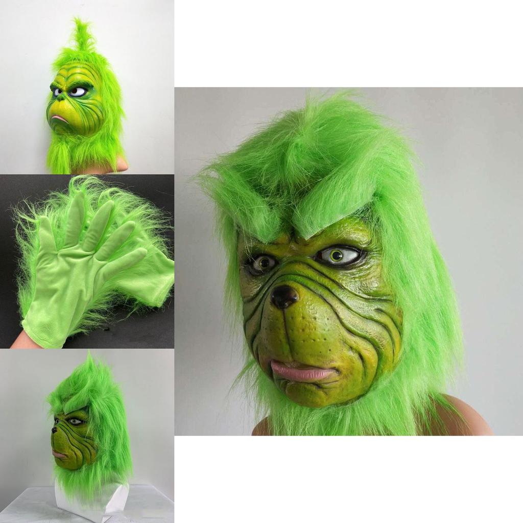 Christmas Grinch Gloves Terrifying Green Monster Costume Accessories