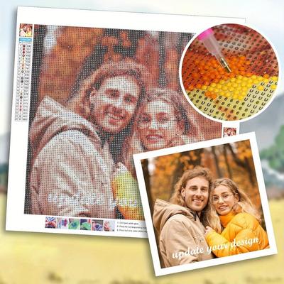 Benutzerdefinierte Runde Bohrer Diamant Malerei Kits für Erwachsene Kunst Diamant Punkte Angepasstes Foto 5D DIY Bild für Heimwanddekor,