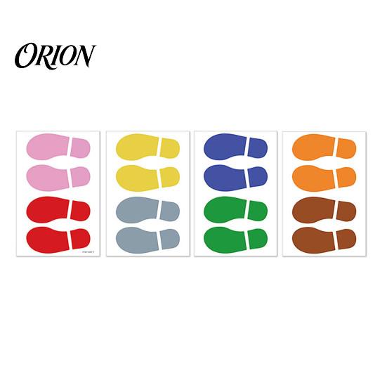 Training Center Floor Decorations 4 Sheets 8 Pairs Kids Shoes Decals, Colorful Footprint Adhesive Childhood Development Activity Mats PVC Step