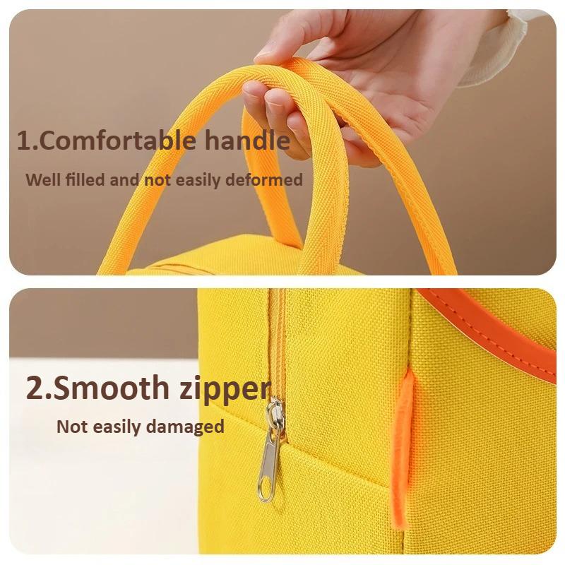 New Cartoon Lunch Bag Women Kawaii Duck Thick Thermal Food Storage Bags Children Large Capacity Insulated Food Bags Handbags