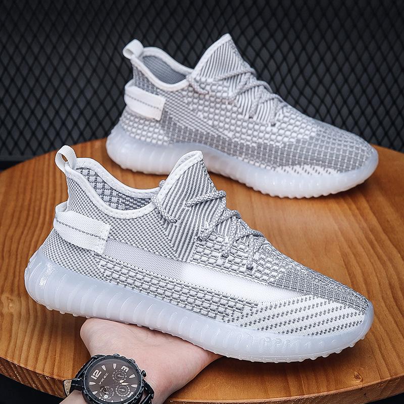 

2025 summer breathable coconut shoes men s 350 classic jelly sole fly-woven shoes men s trendy casual sports shoes 39