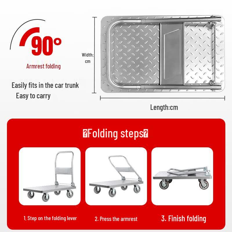 Feida Heavy-Duty Foldable Steel Flatbed Cart