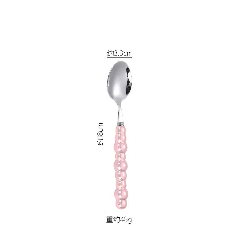 Light luxury Pearl Byen cutlery spoon High appearance level ceramic handle cutlery Steak cutlery Dessert cake fork 1PC