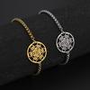 Archangel Metatron Hollow Cube Stainless Steel Bracelets for Women Men Vintage Amulet Religious Wax Rope Chain Bracelet Jewelry