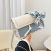 Popular foreign style cream small square bag new fashion niche design silk scarf shoulder bag fresh and sweet oblique span bag women