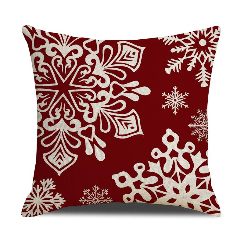 Christmas Pillow Case Elk Print Sofa Cushion Home Bedside Cushion Pillow Case
