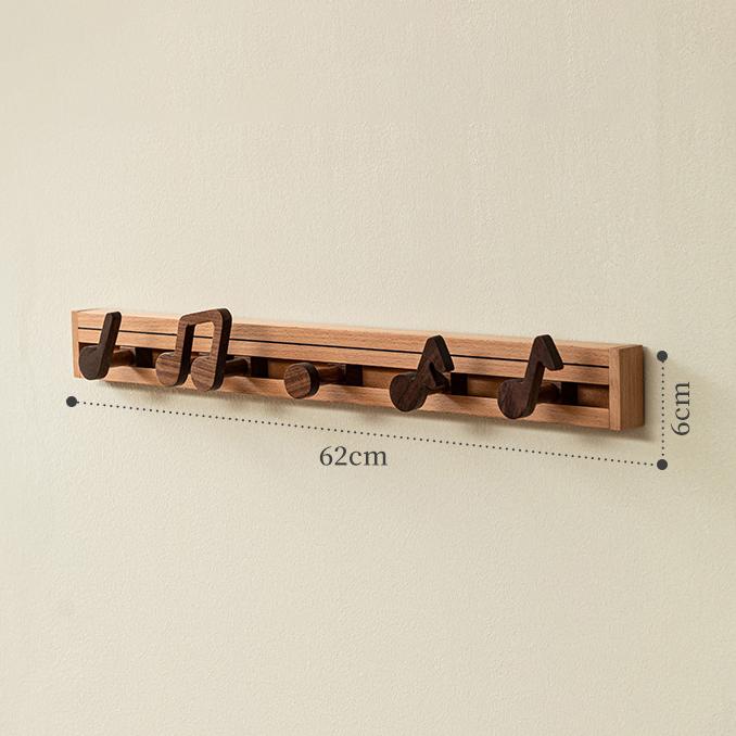 

Вешалка для одежды из цельного дерева в скандинавском стиле, настенная, креативная, держатель для полотенец, мобильная, музыкальная, нотная, вешалка для одежды, полки для хранения, мебель
