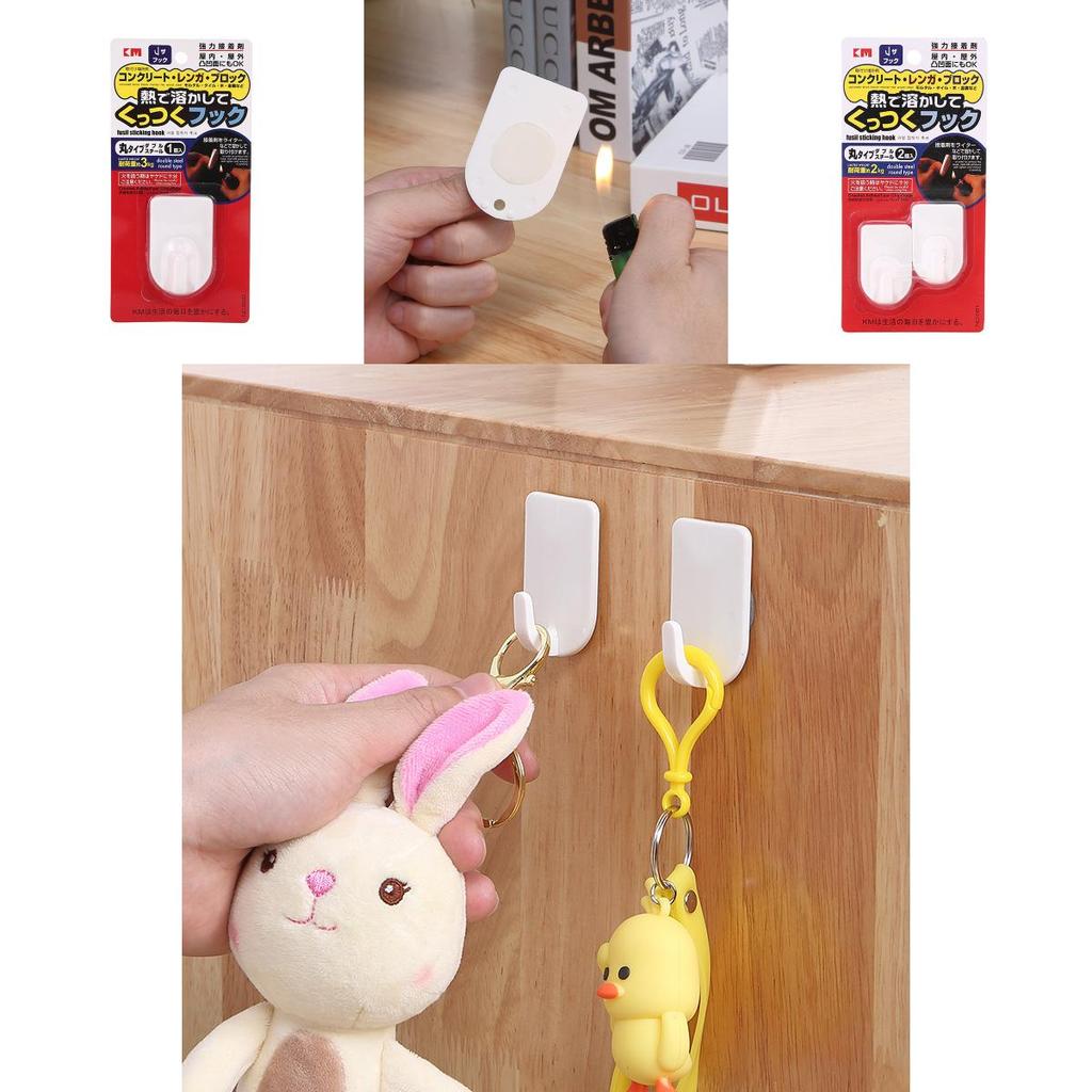 Ganchos Adesivos Para Paredes Ásperas Cabides de Plástico Pesados Sem Marca Estilo Japonês Decoração de Casa Armazenamento de Banheiro