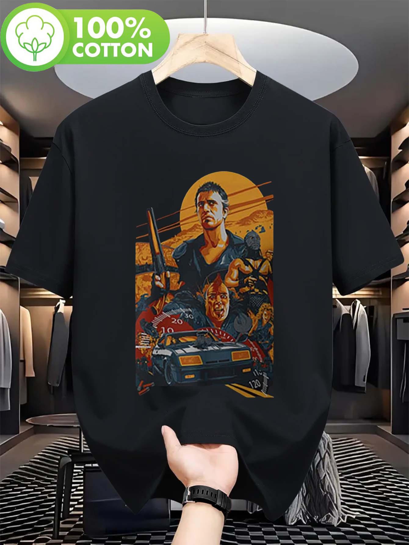 

ZX Summer Mens Mad Max 2 Fury Road Theme Tshirt Apocalypse Style Printed Top Mens Round Neck Short Sleeve Tshirt 4XL