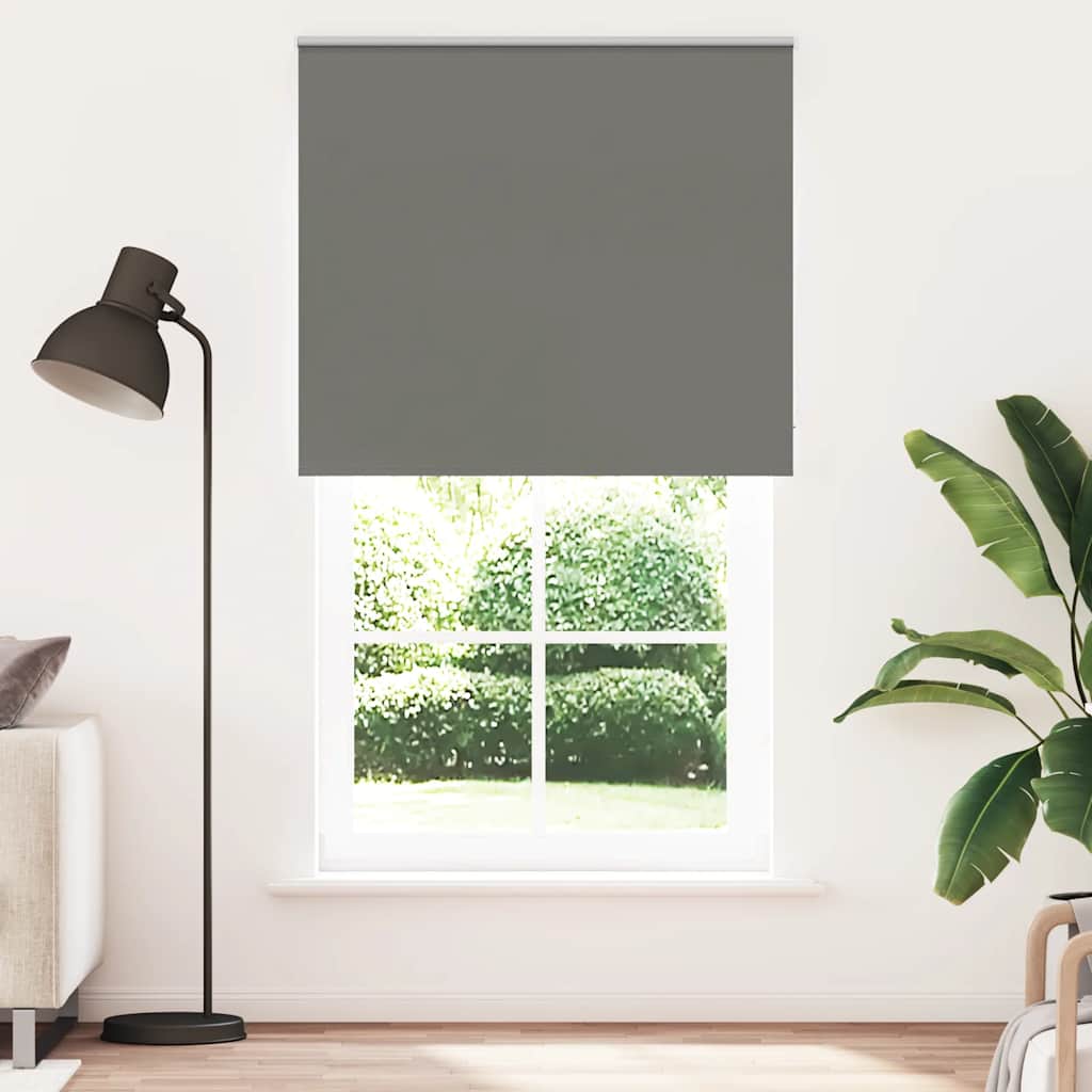 Blackout Roller Blind Gray 135 x 230 cm Fabric Width 131.6 cm Polyester