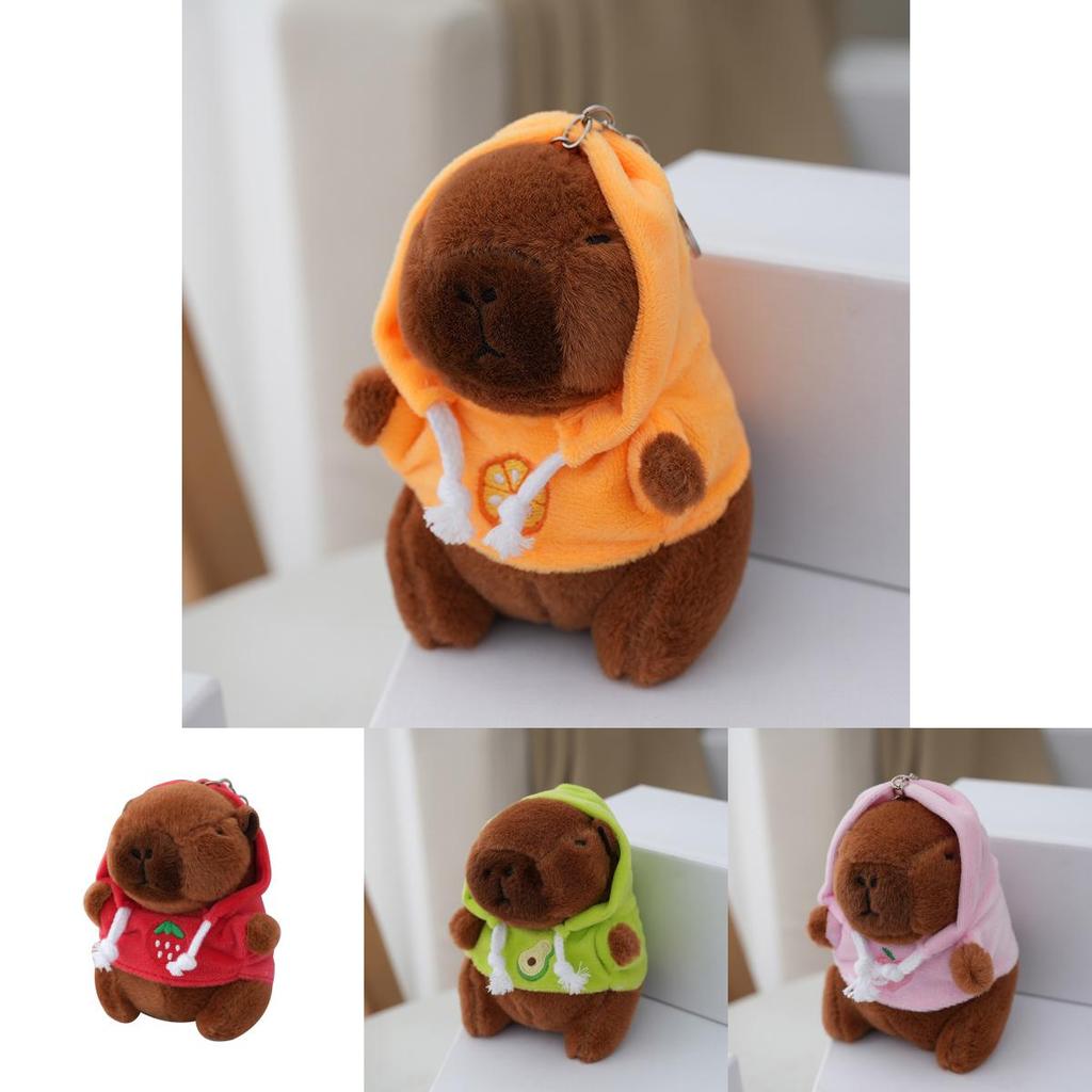 Cute Capybara Plush Pendant Toy Avocado Green Fluffy Stuffed Animal 12cm
