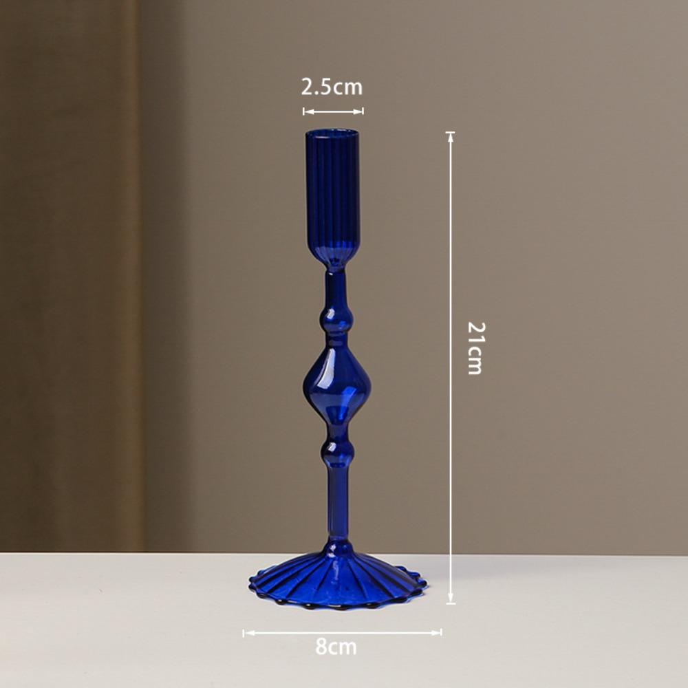 Creative Glass Candle Holder Romantic Candlelight Dinner Candlestick Living Room Dining Table Decoration Wedding Party Decor