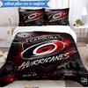 3PCS Hurricanes Team Spirit Bedding Set,Including 1pc Duvet Cover And 2pcs Pillowcases Perfect for Bedroom, Dormitory, Fan Christmas gift