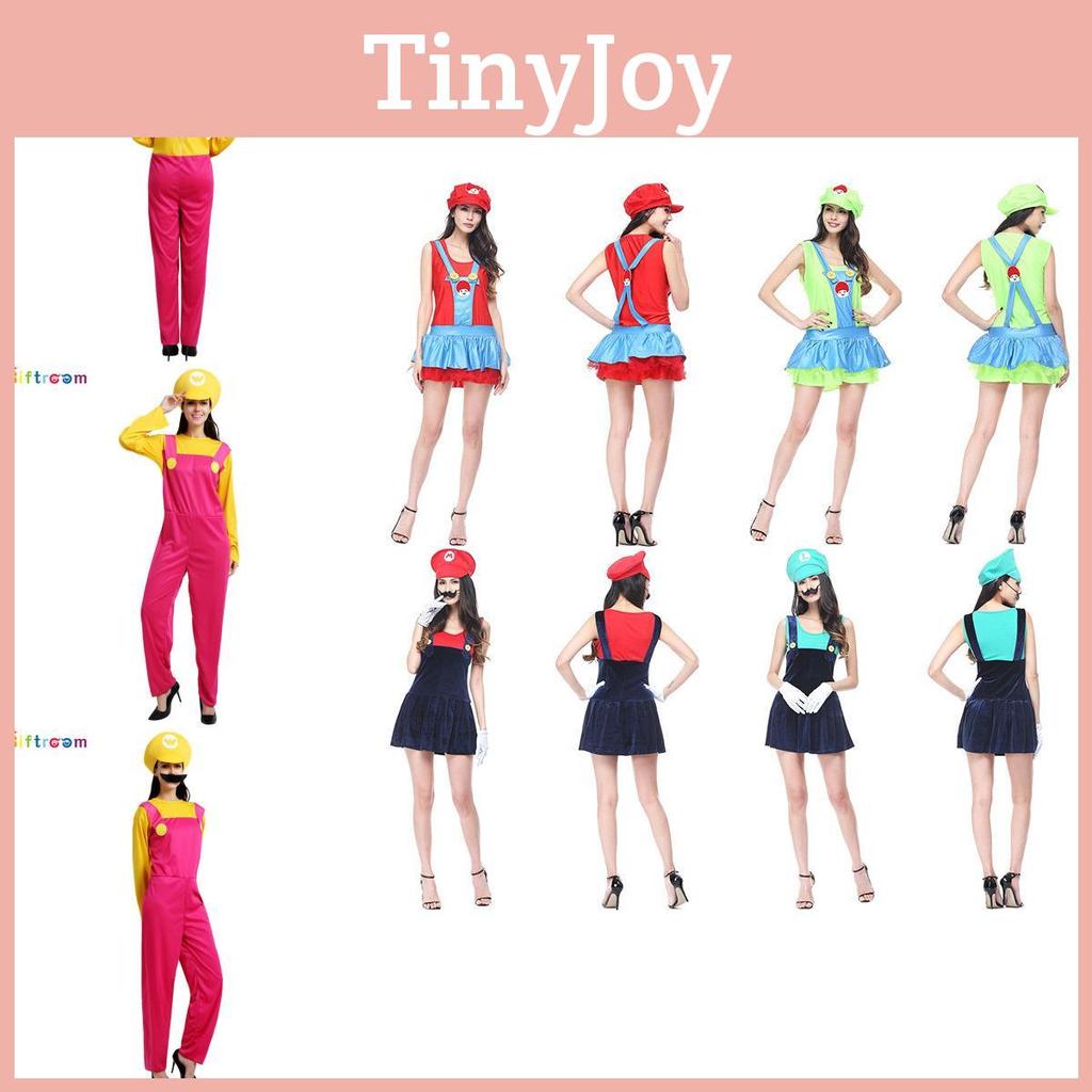 Stylish Mario Anime Game Costume Perfect For Halloween Womens Super Mario Outfit