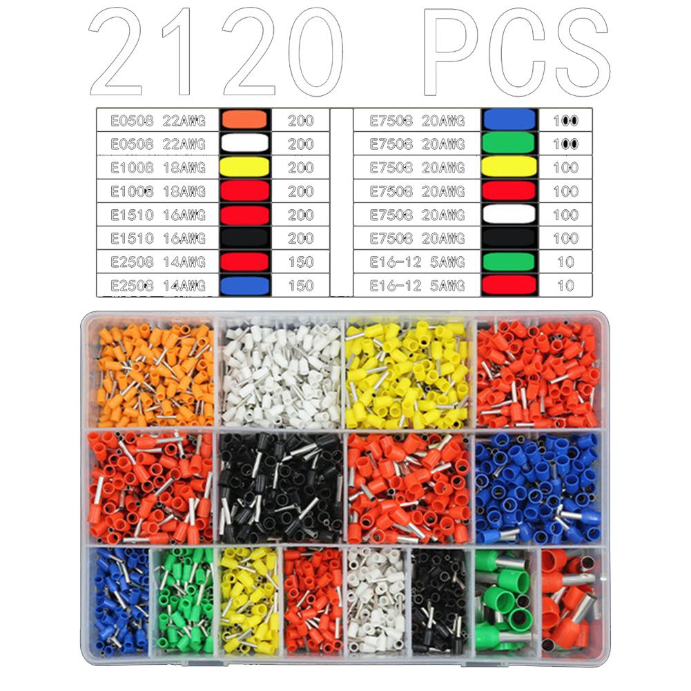 Electrical Connectors Kit Cold Pressed Terminal Blocks Color-coded Boxes Enhanced Safety Plastic Ring For Safety