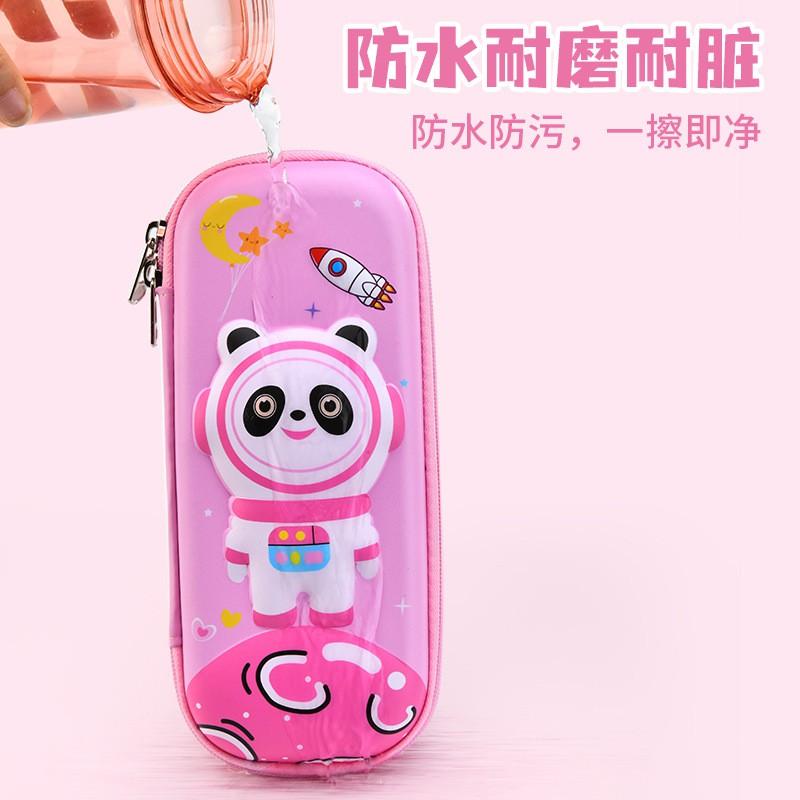 Kids Pencil Case 3D PU Leather Stationery Bag Boys Girls School Supplies Cartoon Design Multi Compartment