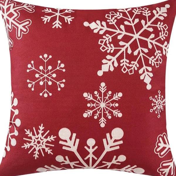 Christmas linen pillowcase, Santa Claus printed pillow, cushion cover, home living room decoration cushion cover
