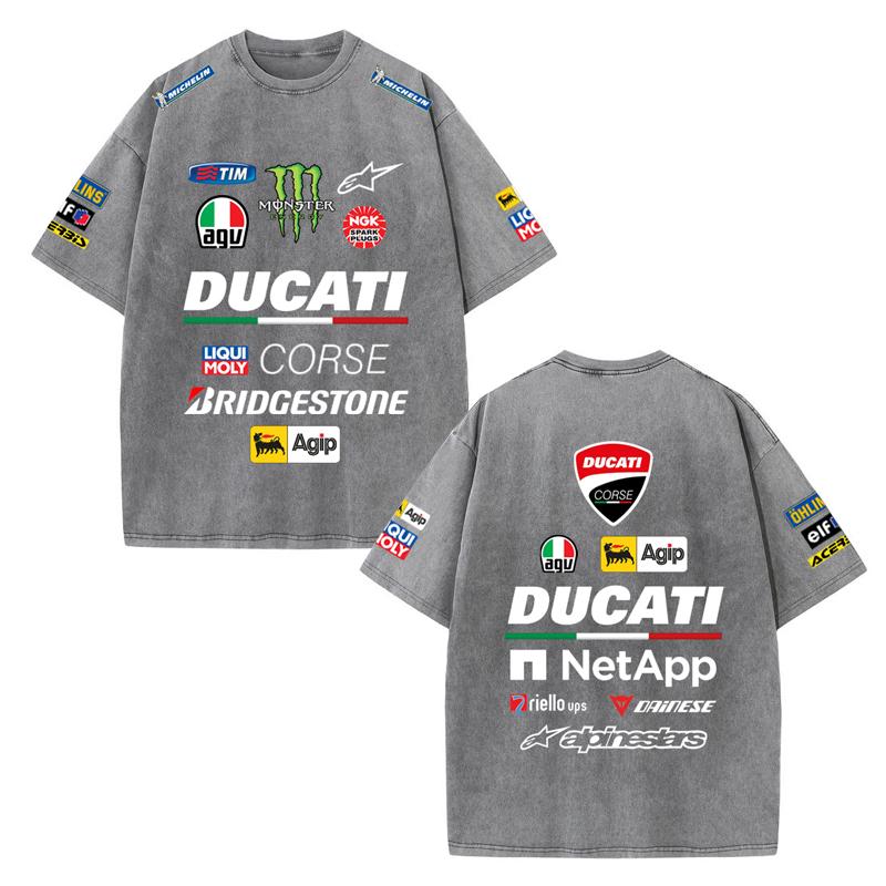 2026 Letní závodní oblek Ducati F1 Tým Red Bull Verstappen Uniforma Krátký rukáv Vintage praná trička Kulatý výstřih Trička
